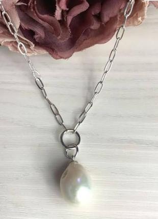 Серебряное колье с жемчугом 2