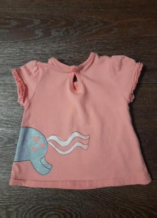 Распродажа!!!брендовая красивая натуральная футболка для девочки 0- 3 месяца george2 фото