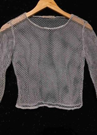 Тягнеться. срібляста жіноча мереживна блузка, накидка, сітка для фотосесій, напівпрозора, прозора