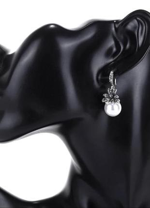 Серьги серёжки сережки подвеска висюльки камни жемчуг кольца цветы