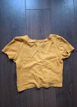 Базовая жёлтая футболка с завязками ❤️3 фото