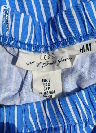 Невагома блуза, туніка в смужку в стилі кармен від h&m5 фото