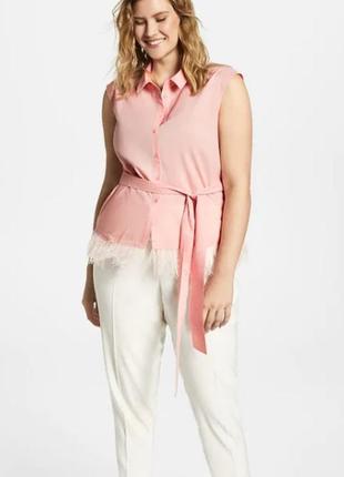 Блузка с бахромой манго виолетта, хл