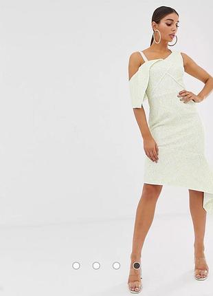 Кружевное ассиметричное платье миди asos