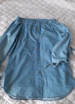 Джинсовая рубашка  италия , размер 46-48.