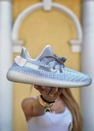 Жіночі кросівки adidas yeezy boost 350 v2 static white reflective (повний рефлектив)2 фото