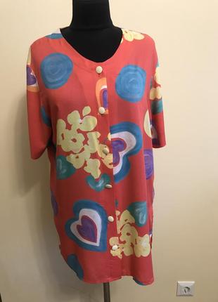 Блуза удлененная  натуральная винтажная