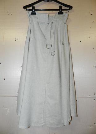 Льняная юбка миди1 фото