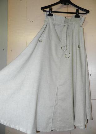 Льняная юбка миди3 фото