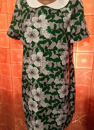 Платье, цветочный принт, 14-16