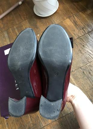 Туфли бордовые кожа sharman 39 размер с бантиком на устойчивом каблуке4 фото