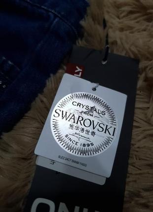 Стильний джинсовий комбінезон спідниця спідничні висока талія камені swarovski бренд only8 фото
