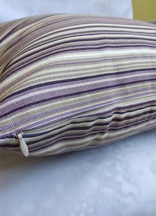 Декоративна наволочка фіолетова смужка 40*40 см з цупкої тканини2 фото