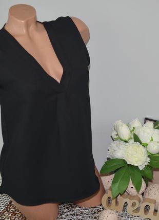 S/26 фирменная классическая женская кофточка блузка блуза с декольте зара zara2 фото