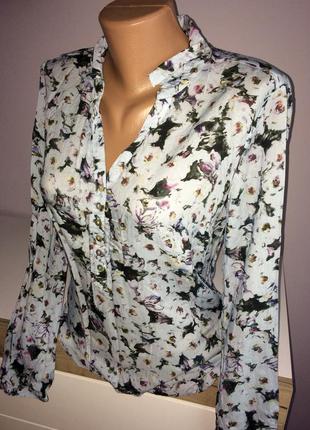 Фирменная блузка, кофта в цветочный принт2 фото