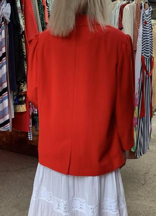 Красный пиджак жакет хлопковый пиджак алый2 фото