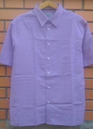 Рубашка фиолетового цвета с коротким рукавом от бренда marc and spencer