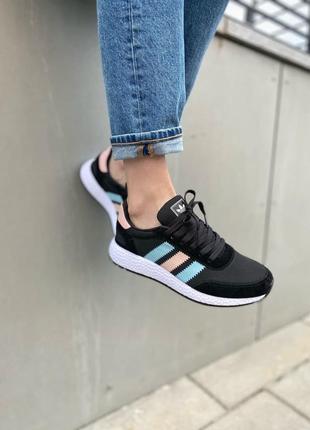 Adidas iniki 😍 новинка 😍 женские шикарные кроссовки адидас летние черные7 фото