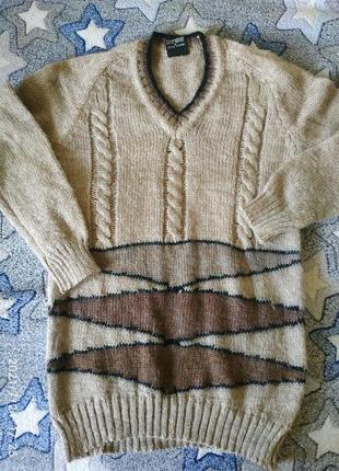 Тёплая вязаная мохеровая кофта,свитер, размер л,хл.1 фото