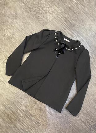 Черный школьный жакет пиджак 1281 фото