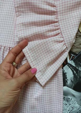 Шикарная клетчатая блузка с воланом/блуза/кофточка3 фото