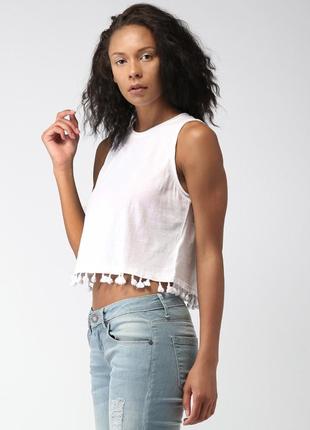 Кроп топ new look white crop top with tassels5 фото