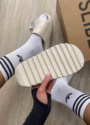 Тапки тапочки yeezy slide “bone white” шлепки5 фото