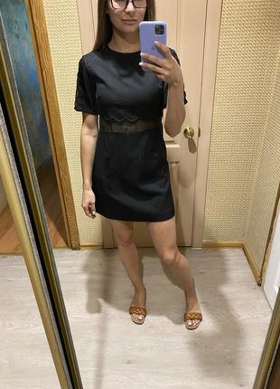 Чёрное короткое классное платье missguided на бирке размер 10 {с-м}3 фото