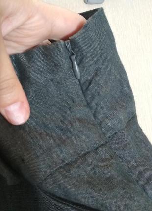 100% лен роскошные фирменные широкие натуральные базовые штаны палаццо7 фото