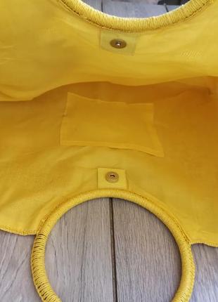 Пляжная сумочка из органической рафии и кожи. с кольцами10 фото