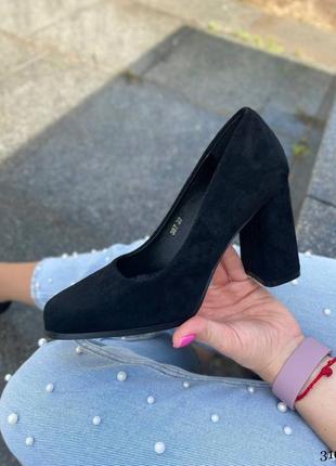 Туфли женские на устойчивом каблуке 🖤7 фото