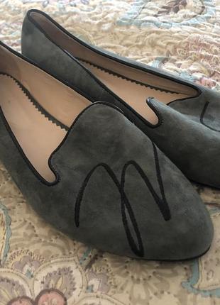 Замшевые балетки