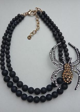 Колье ожерелье бусы паук mya италия богемный шик премиум бренд2 фото