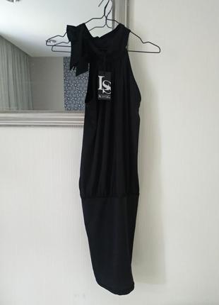 Чёрное коктейльное вечернее платье laura scott6 фото