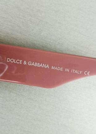Dolce & gabbana стильні жіночі сонцезахисні окуляри вузькі коричнево бежеві з рожевими дужками6 фото