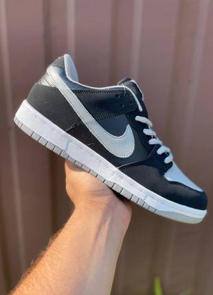 Nike dunk🆕мужские кожаные кеды-кроссовки найк данк🆕черные с серым