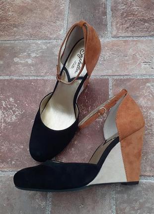 Замшеві туфлі на танкетці, платформі, seychelles, взуття з сша