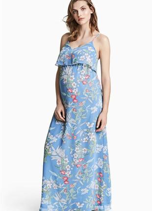 Платье голубое в цветочный принт от h&m1 фото