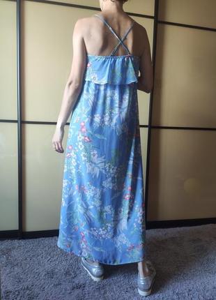 Платье голубое в цветочный принт от h&m5 фото