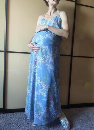Платье голубое в цветочный принт от h&m7 фото