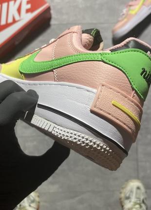 Nike air force 1 shadow🆕женские кожаные кеды-кроссовки найк аир форс шадоу🆕розовые4 фото