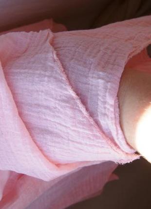 Бохо юбка марлевка розовая воздушная4 фото