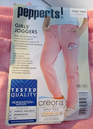Pepperts. джоггеры, спортивные штаны двунитка. 158 - 164 размер. розовые.6 фото