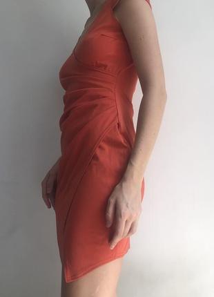 Яркое оранжевое платье2 фото