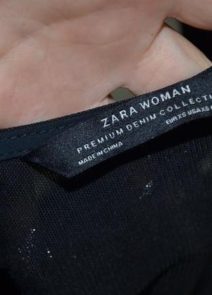 Xs/24 фірмова жіноча майка топ в білизняному стилі мереживо зара zara з розрізами10 фото