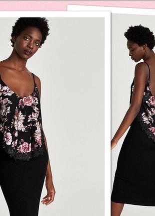 Xs/24 фірмова майка жіноча топ в білизняному стилі мереживо зара zara з розрізами