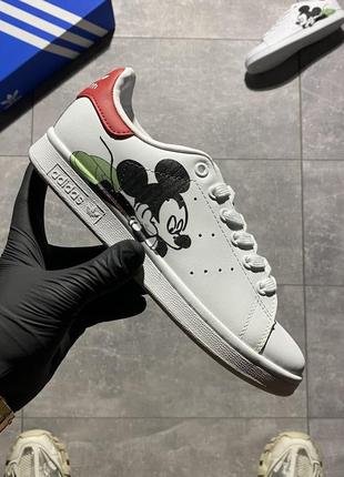 Adidas stan smith x disney🆕жіночі шкіряні кеди-кросівки адідас стен сміт🆕білі з червоним