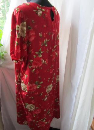 Платье туника розы вискоза хлопок2 фото