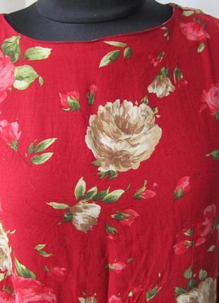 Платье туника розы вискоза хлопок5 фото