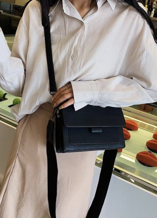 Сумка з екошкіри chrais and kcith через плече чорний